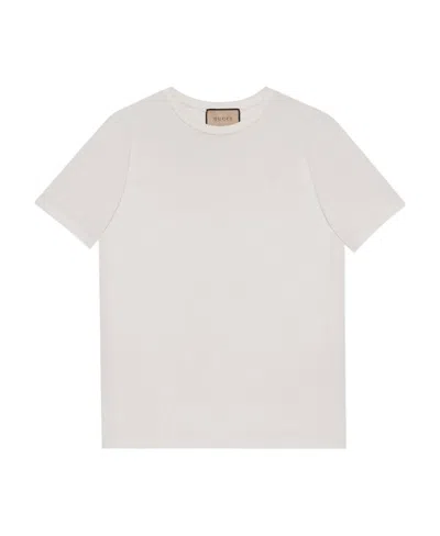 Gucci Logo-embroidered Short-sleeve T-shirt In White