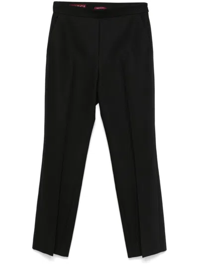 Gucci Logo-embroidered Trousers In Black