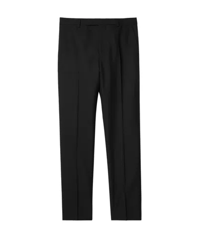 Gucci Logo-embroidered Twill Tailored Trousers In Black