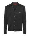 Gucci Logo-embroidered Wool Cardigan In Black