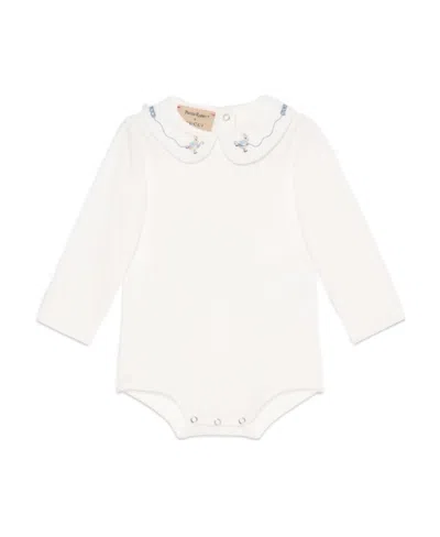 Gucci Logo-embroidery Cotton Bodysuit In White