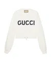 Gucci Logo-embroidery Cotton Sweatshirt In Nude