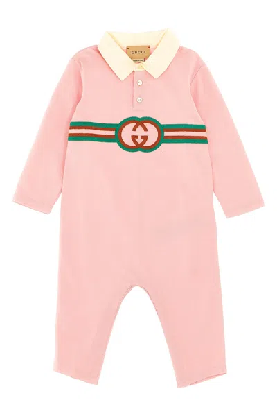 Gucci Kids'  Logo Embroidery Jumpsuit