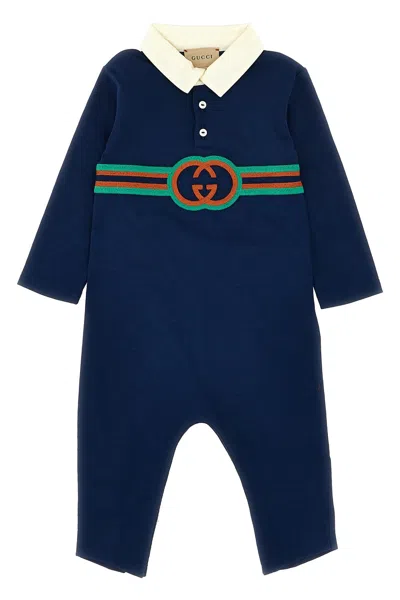 Gucci Babies'  Logo Embroidery Jumpsuit