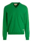 Gucci Logo Embroidery Sweater Sweaters And Cardigans Green In Green