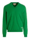 Gucci Logo Embroidery Sweater Sweaters And Cardigans Green In Green