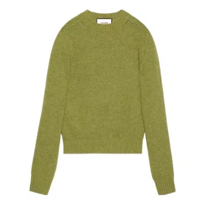Gucci Logo Embroidery Wool Sweater 'green'