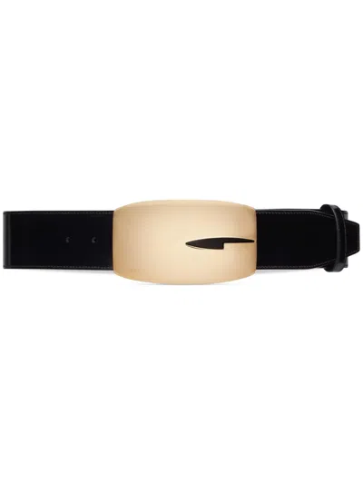 Gucci Patent-leather Adjustable Belt In Schwarz