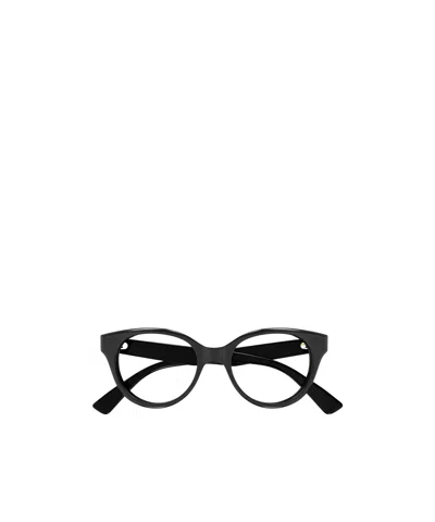 Gucci Logo-engraved Cat-eye Glasses In Black