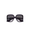 Gucci Logo-engraved-frame Sunglasses In Black