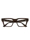 Gucci Logo-engraved Glasses In 褐色