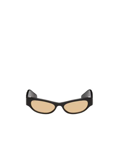Gucci Logo-engraved Oval-frame Sunglasses In Black
