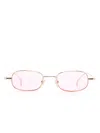 Gucci Logo-engraved Oval-frame Sunglasses In Gold