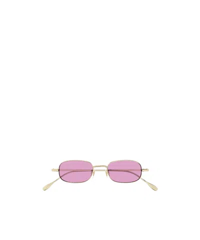 Gucci Logo-engraved Oval-frame Sunglasses In Pink