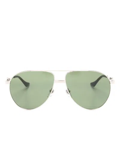 Gucci Logo-engraved Oversize-frame Sunglasses In 褐色