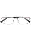 Gucci Logo-engraved Rectangle-frame Glasses In Schwarz
