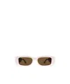 Gucci Logo-engraved Rectangle-frame Sunglasses In Pink