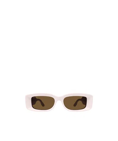 Gucci Logo-engraved Rectangle-frame Sunglasses In Pink
