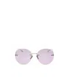 Gucci Logo-engraved Round-frame Sunglasses In Purple