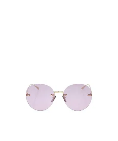 Gucci Logo-engraved Round-frame Sunglasses In Purple