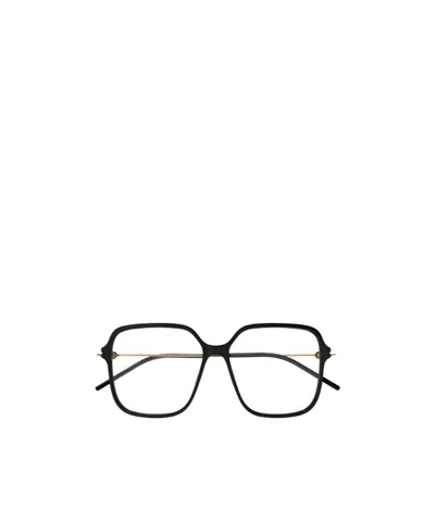 Gucci Logo-engraved Square-frame Glasses In Black