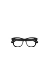 Gucci Logo-engraved Square-frame Glasses In Black