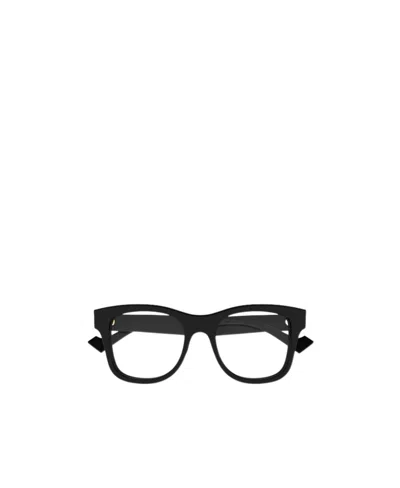 Gucci Logo-engraved Square-frame Glasses In Black