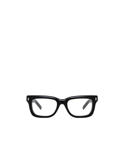 Gucci Logo-engraved Square-frame Glasses In Black