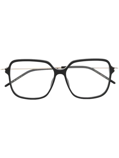 Gucci Logo-engraved Square-frame Glasses In Schwarz