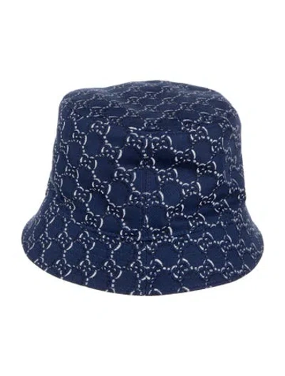Pre-owned Gucci Logo Fisherman Hat W/tags In Blue