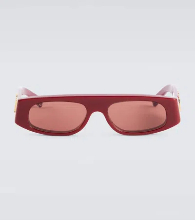 Gucci Logo Flat-top Sunglasses In Red