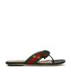 Gucci Rivet Luo Satin Ribbon Clip Toe Cool Drag In Black