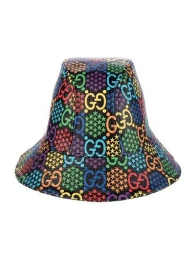 Pre-owned Gucci Logo Gg Bucket Hat In Multi
