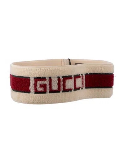 Pre-owned Gucci Logo Headband W/tags In Red