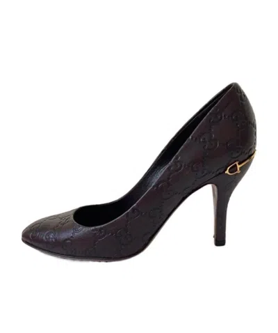 Gucci Logo High Heels In Brown