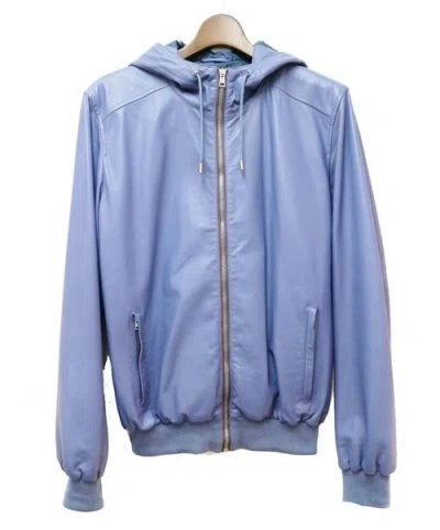 Gucci Logo Hooded Casual Jacket In Blue