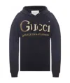 Gucci Logo Hooded Sweater In Black
