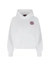 Gucci Cotton Sweatshirt With Hood And Kangaroo Pocket In White