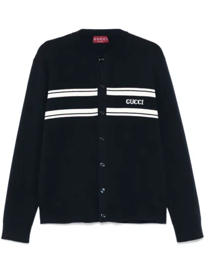 Gucci Wool And Cashmere Cardigan In Blue