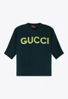 Gucci Women Wool Sweater With Frontal Logo Embroidery In Green