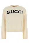 GUCCI LOGO INTARSIA-KNIT CREWNECK JUMPER