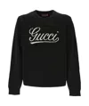 Gucci Logo Intarsia Crewneck Knit Sweater In Black