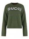 Gucci Sweater With Crew Neck In Wool In Green