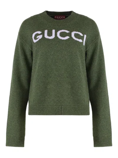 GUCCI LOGO-INTARSIA SWEATER