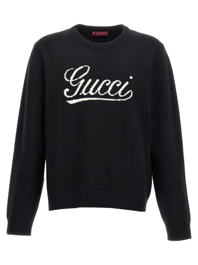 GUCCI LOGO INTARSIA SWEATER