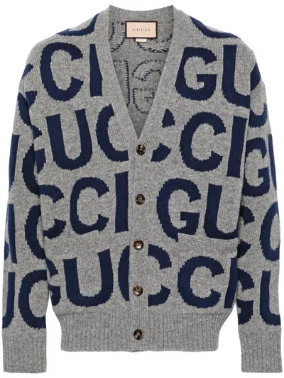 Gucci Men Cardigan In Gray
