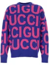 GUCCI LOGO-INTARSIA WOOL JUMPER