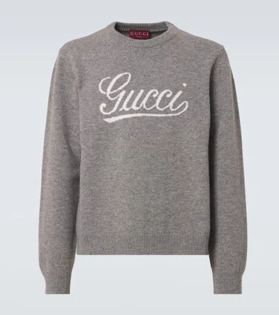 GUCCI LOGO INTARSIA WOOL SWEATER