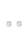 Gucci Logo Interlocking G Silver Cufflinks In White