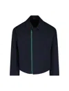 Gucci Signature Web Embossed Gabardine Jacket In Blue